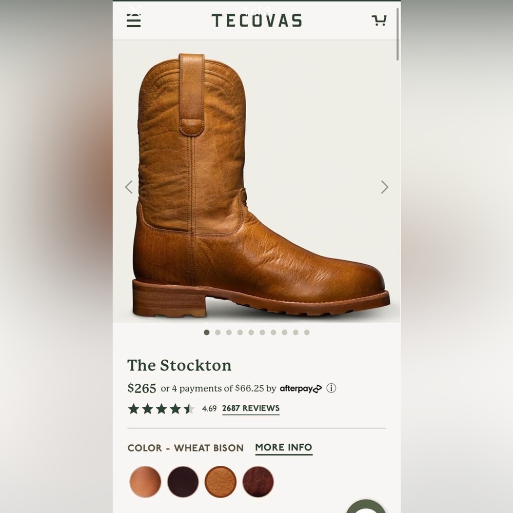 Tecovas- The Stockton, Men’s size 10